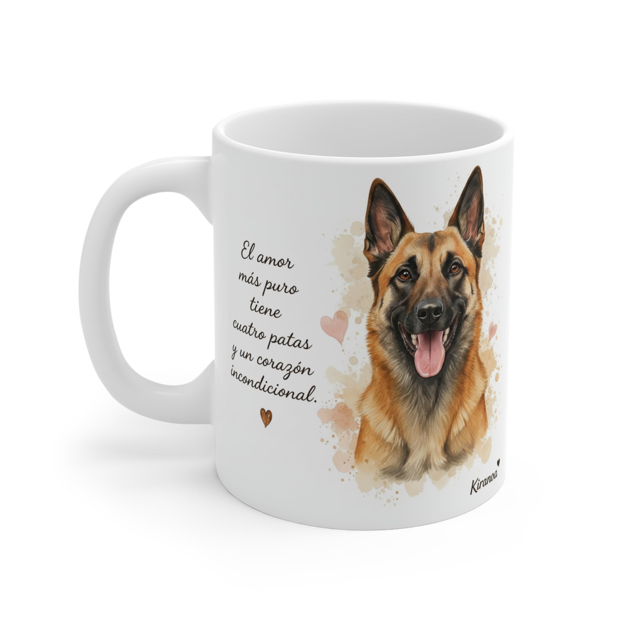 Reverso de la taza Malinois Leonado con diseño impreso en ambas caras – Kiranoa