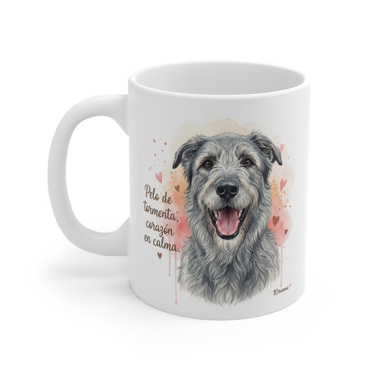 Taza cerámica Irish Wolfhound con diseño impreso en ambas caras – vista trasera