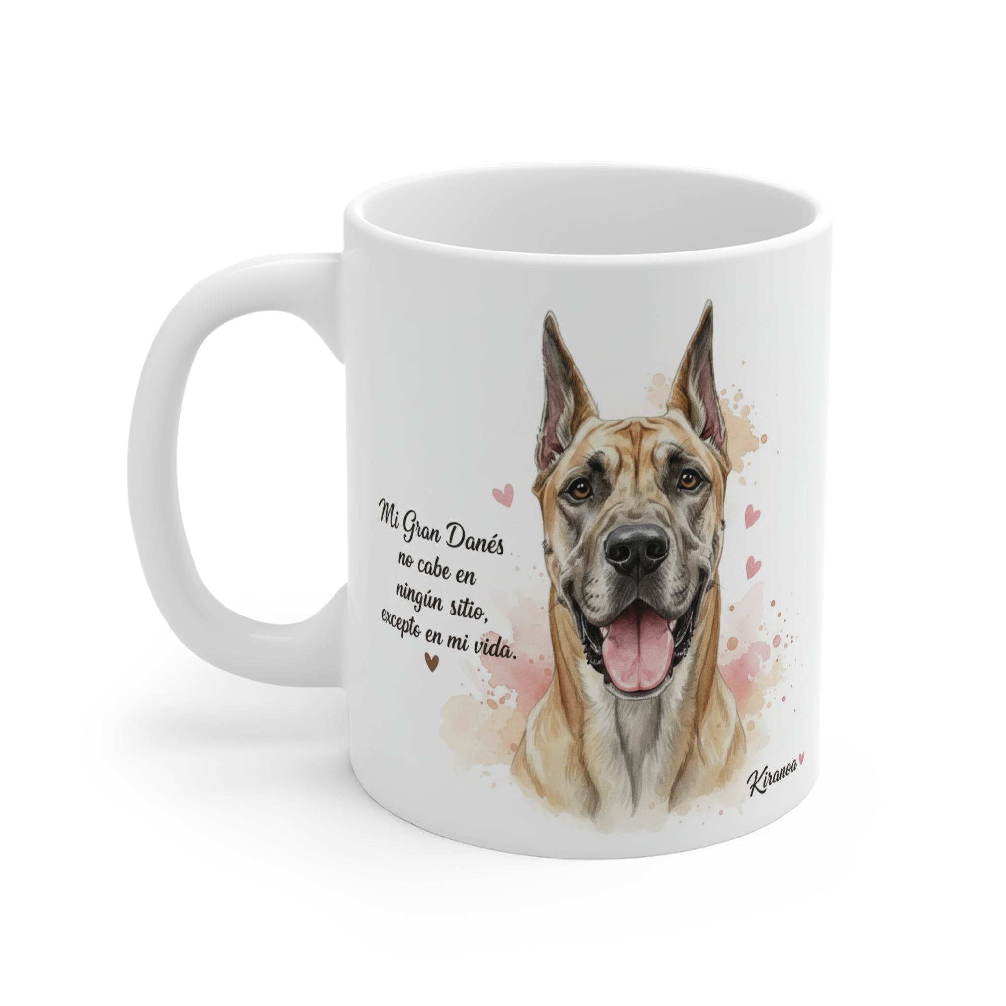 Taza cerámica Gran Danés con diseño impreso en ambas caras – vista trasera