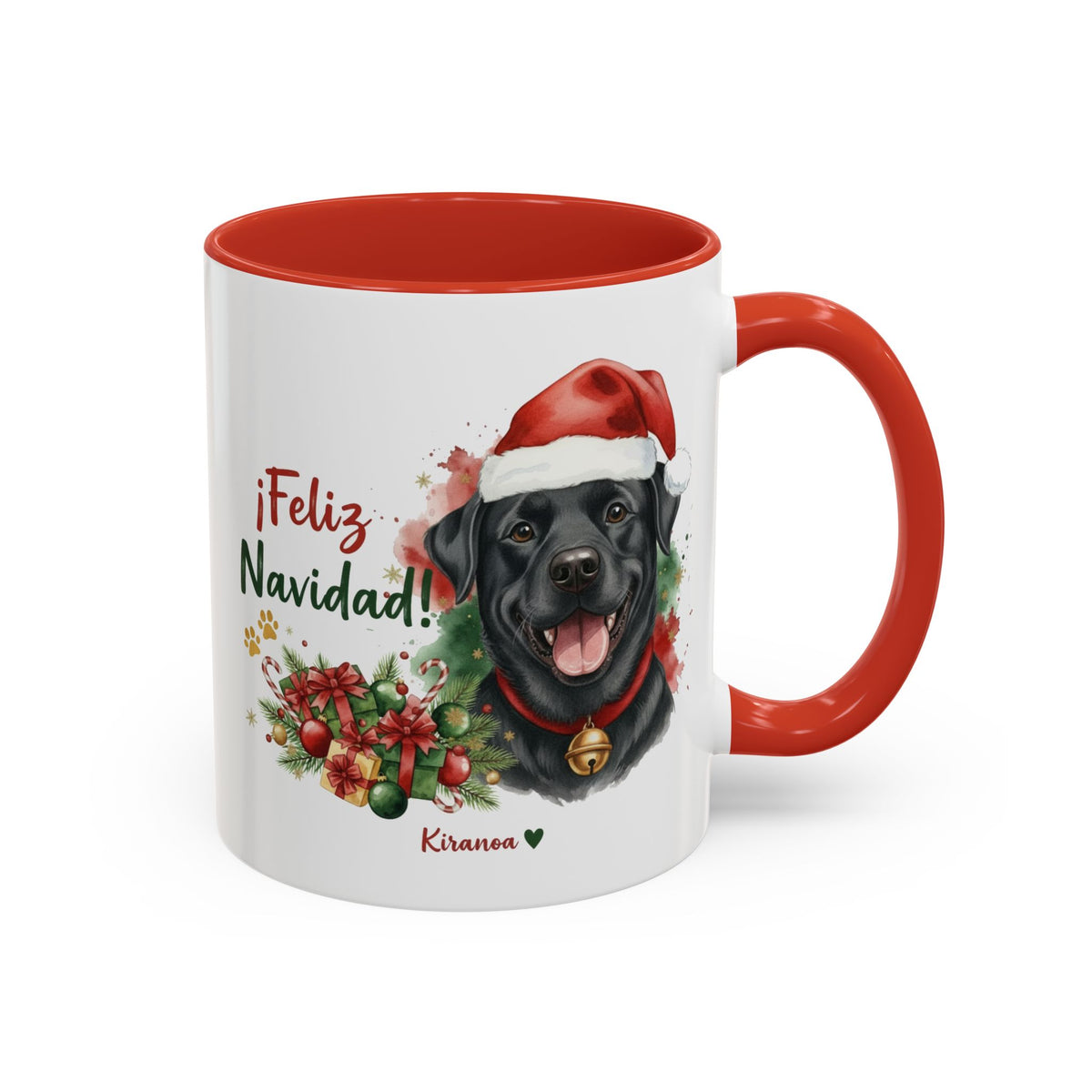 Taza Navideña Labrador Negro | ¡Feliz Navidad!