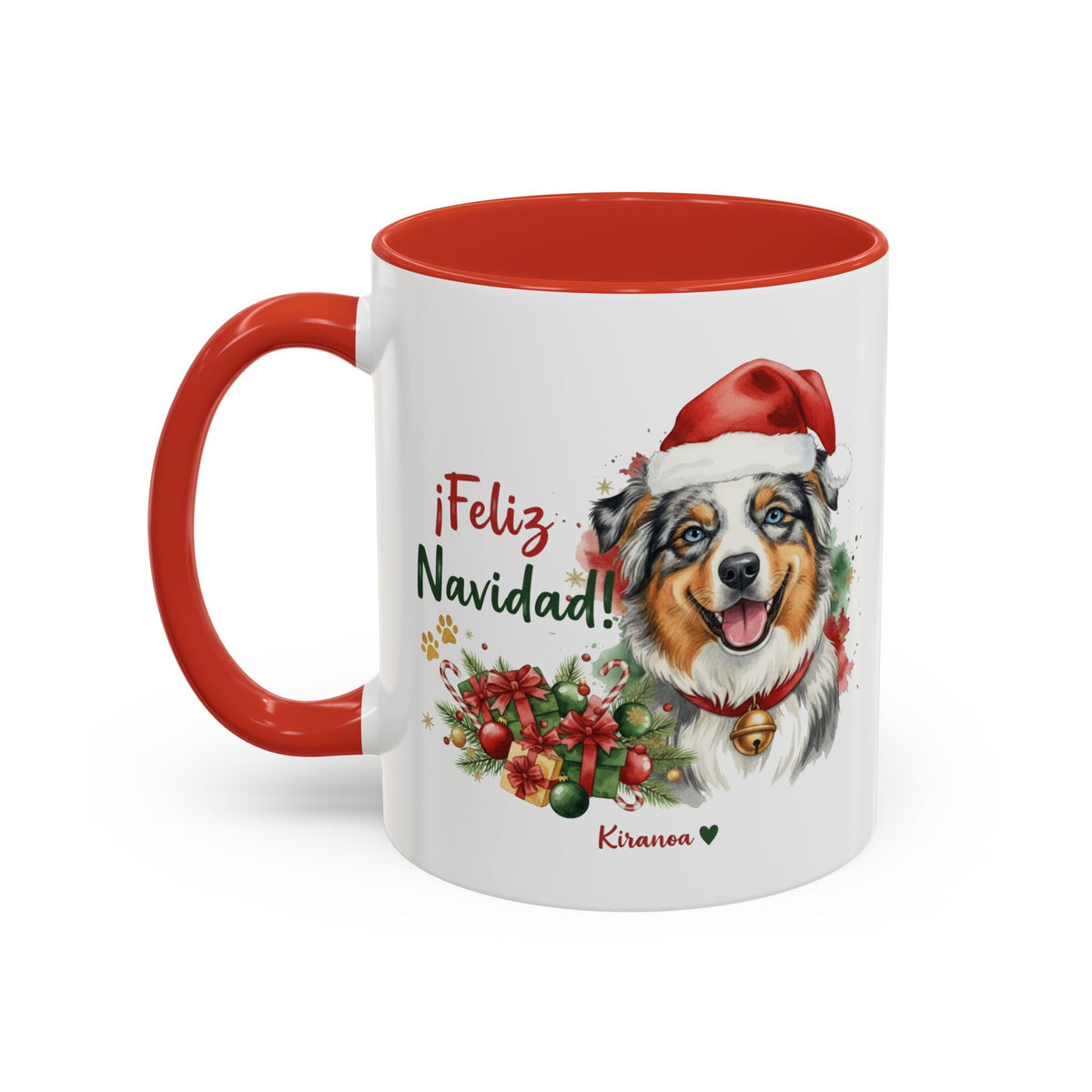 Taza Navideña Pastor Ovejero Australiano | ¡Feliz Navidad!