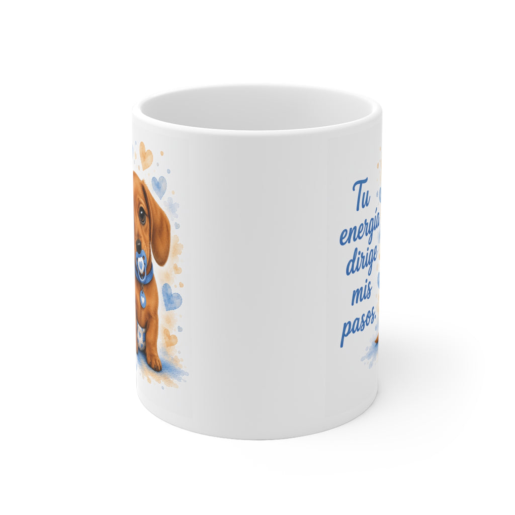 Taza cerámica Teckel Blue 325 ml – vista lateral