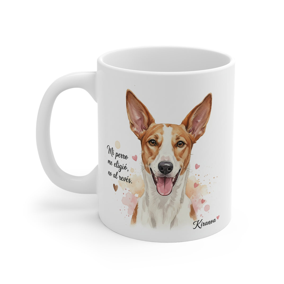Taza cerámica Podenco con diseño impreso en ambas caras – vista trasera