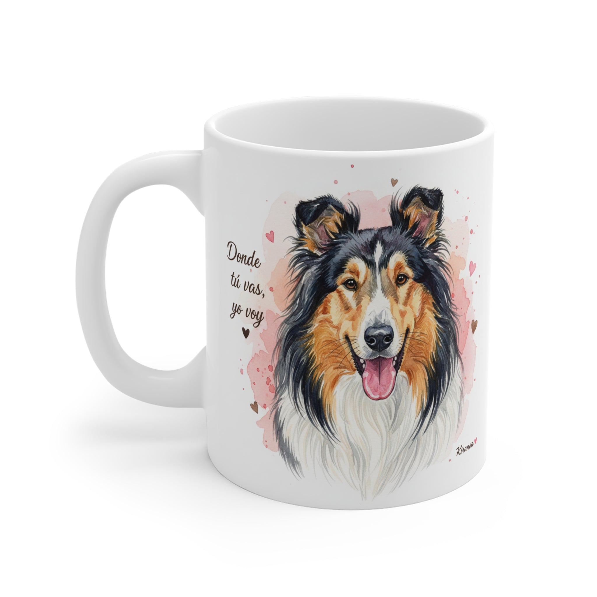 Taza cerámica Collie con diseño impreso en ambas caras – vista trasera