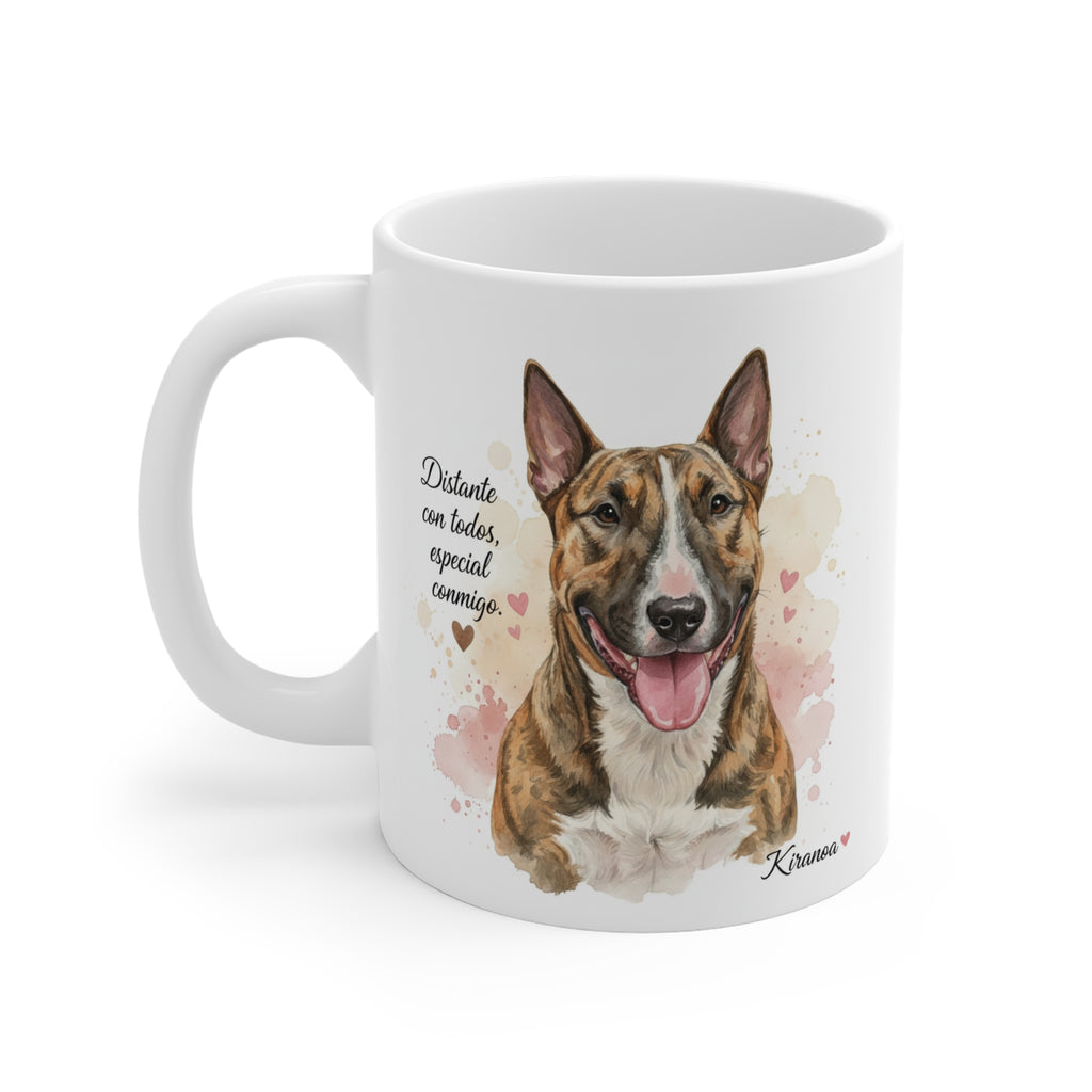 Taza cerámica Bull Terrier con diseño impreso en ambas caras – vista trasera