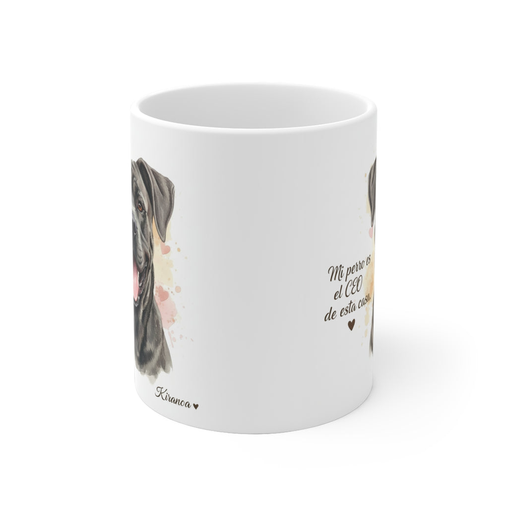 Taza Cane Corso vista lateral — cerámica 325 ml — Kiranoa