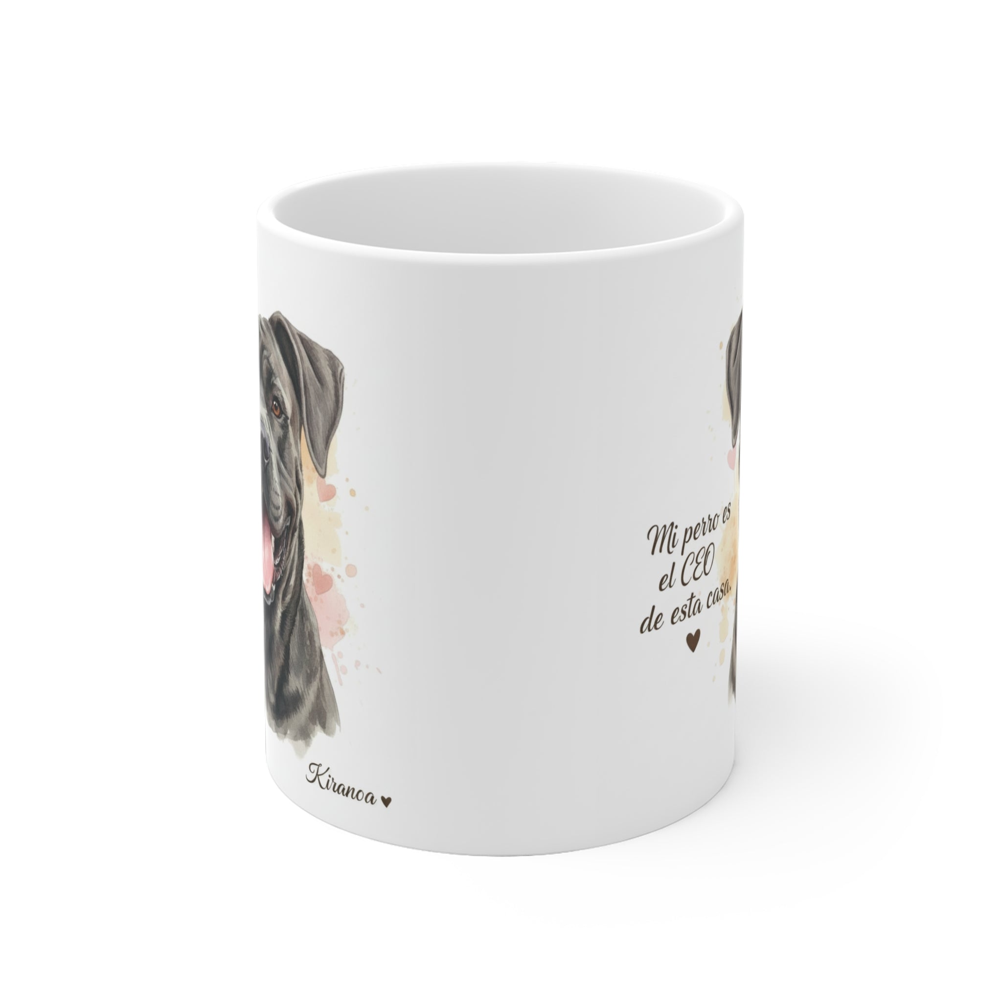 Taza Cane Corso vista lateral — cerámica 325 ml — Kiranoa