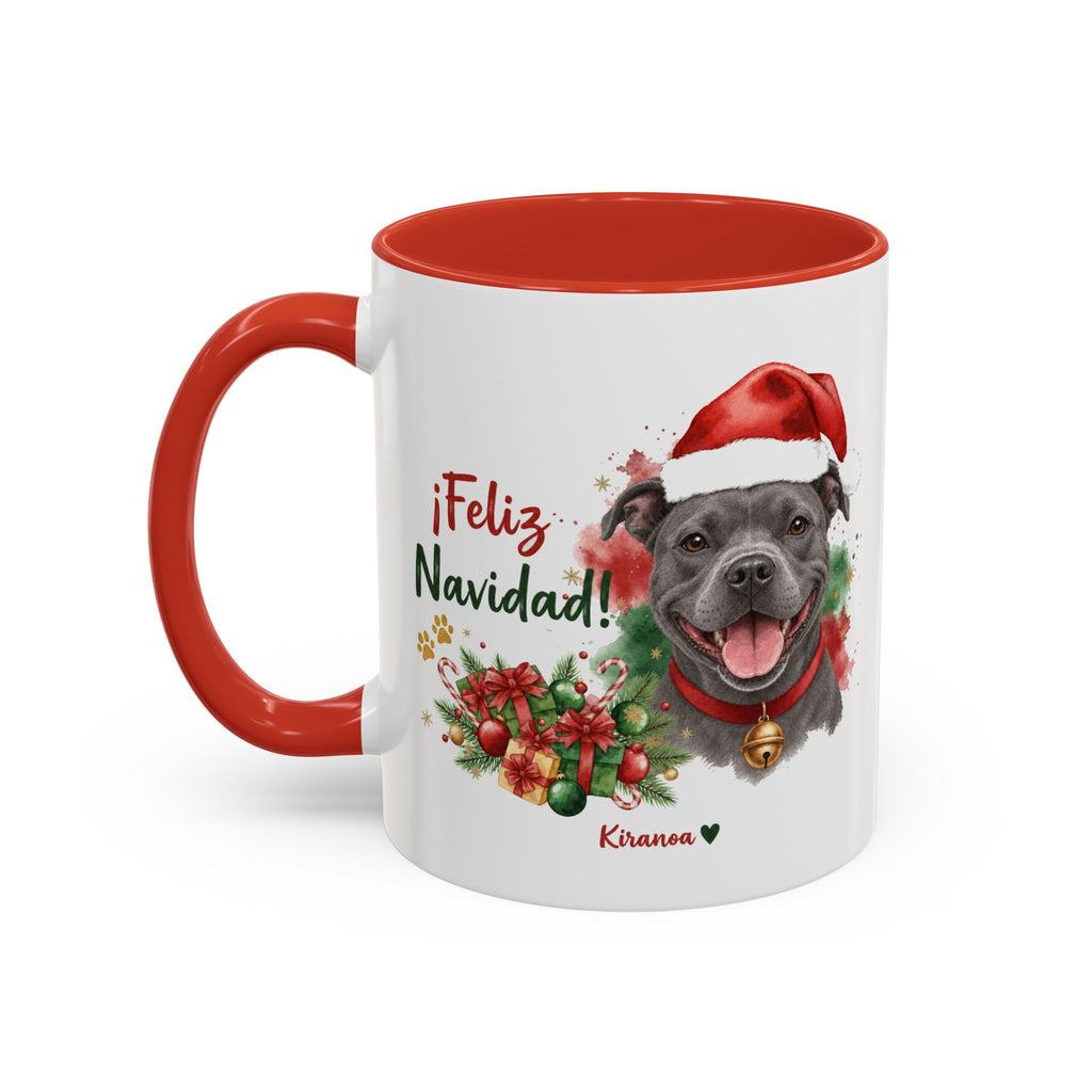 Taza Navideña Pit Bull Terrier Azul APBT | ¡Feliz Navidad!