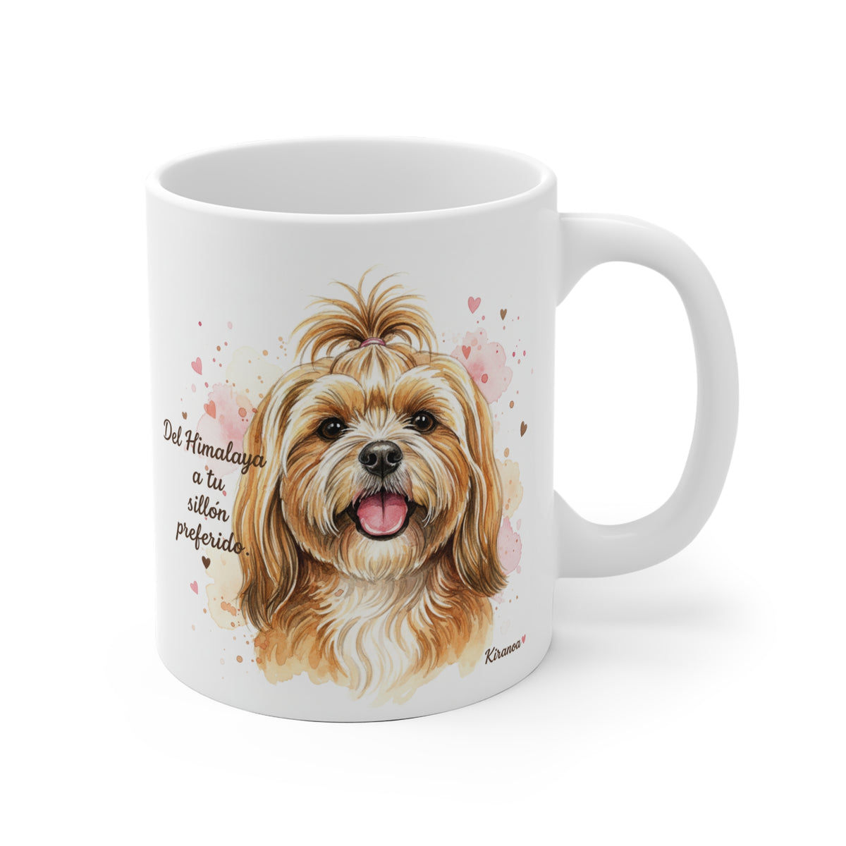 Taza cerámica Lhasa Apso con frase Del Himalaya a tu sillón preferido – vista frontal