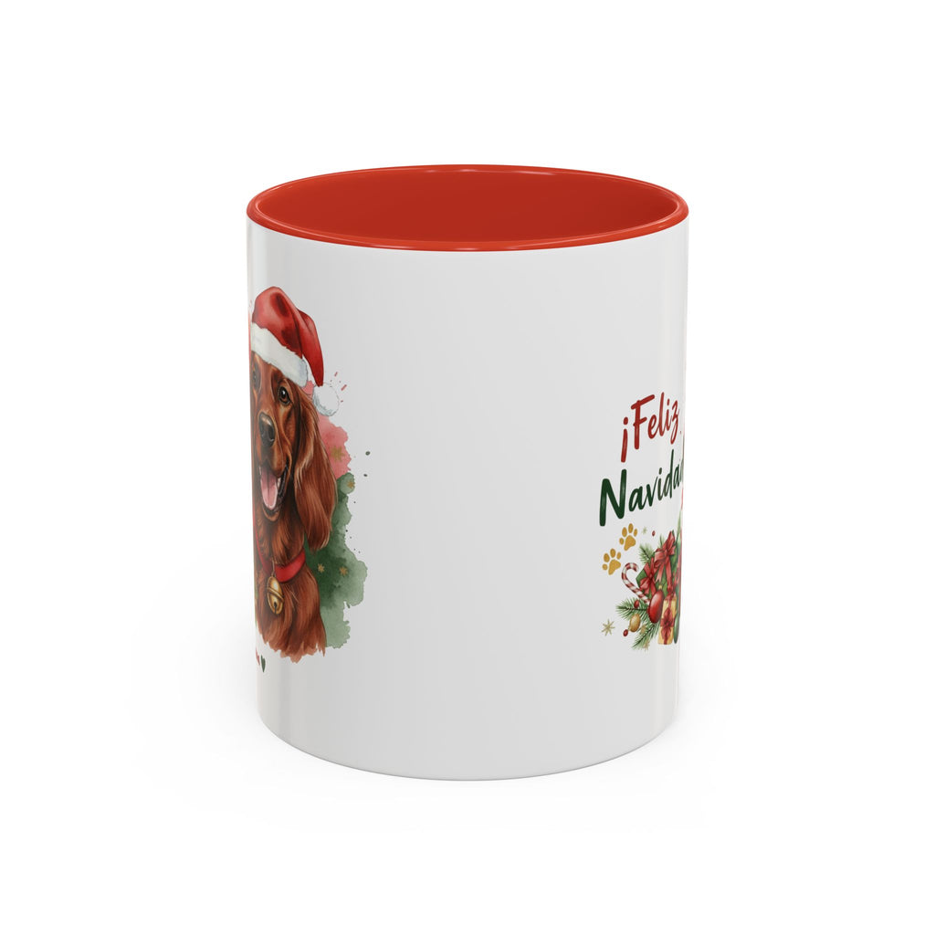 Taza Navideña Setter Irlandés | ¡Feliz Navidad!