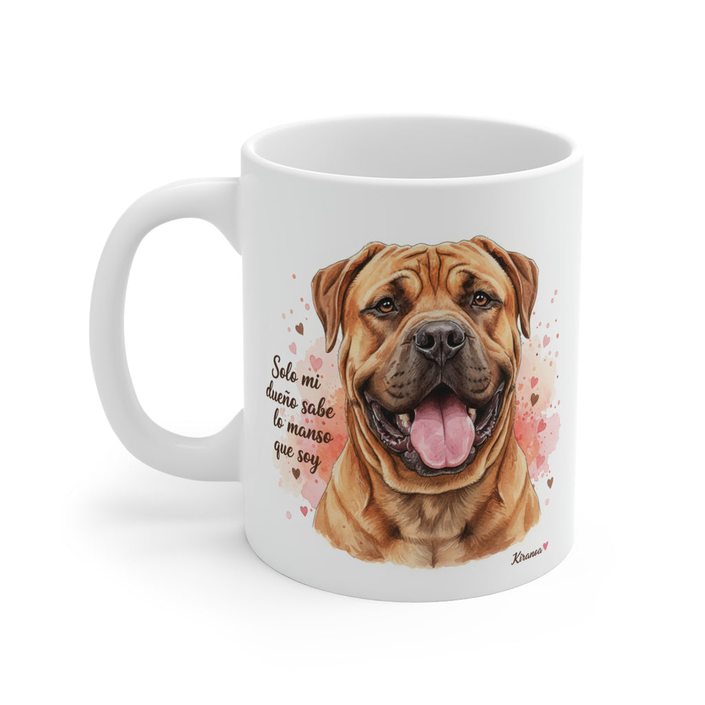 Taza cerámica Boerboel con diseño impreso en ambas caras – vista trasera