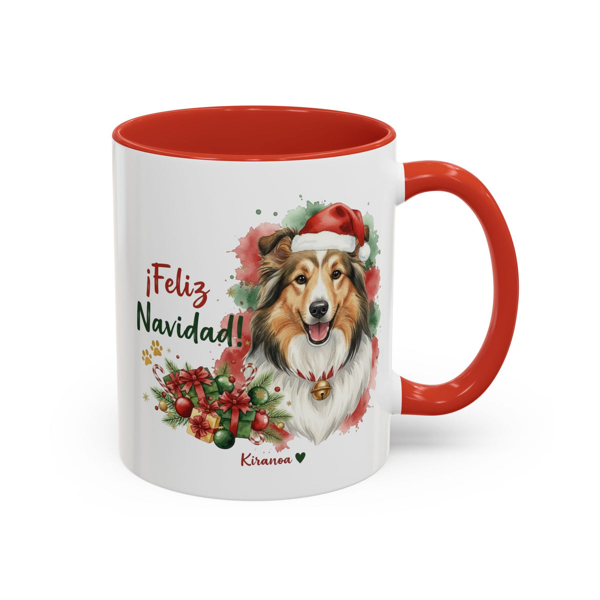 Taza Navideña Sheltie Pastor de las Islas Shetland | ¡Feliz Navidad!