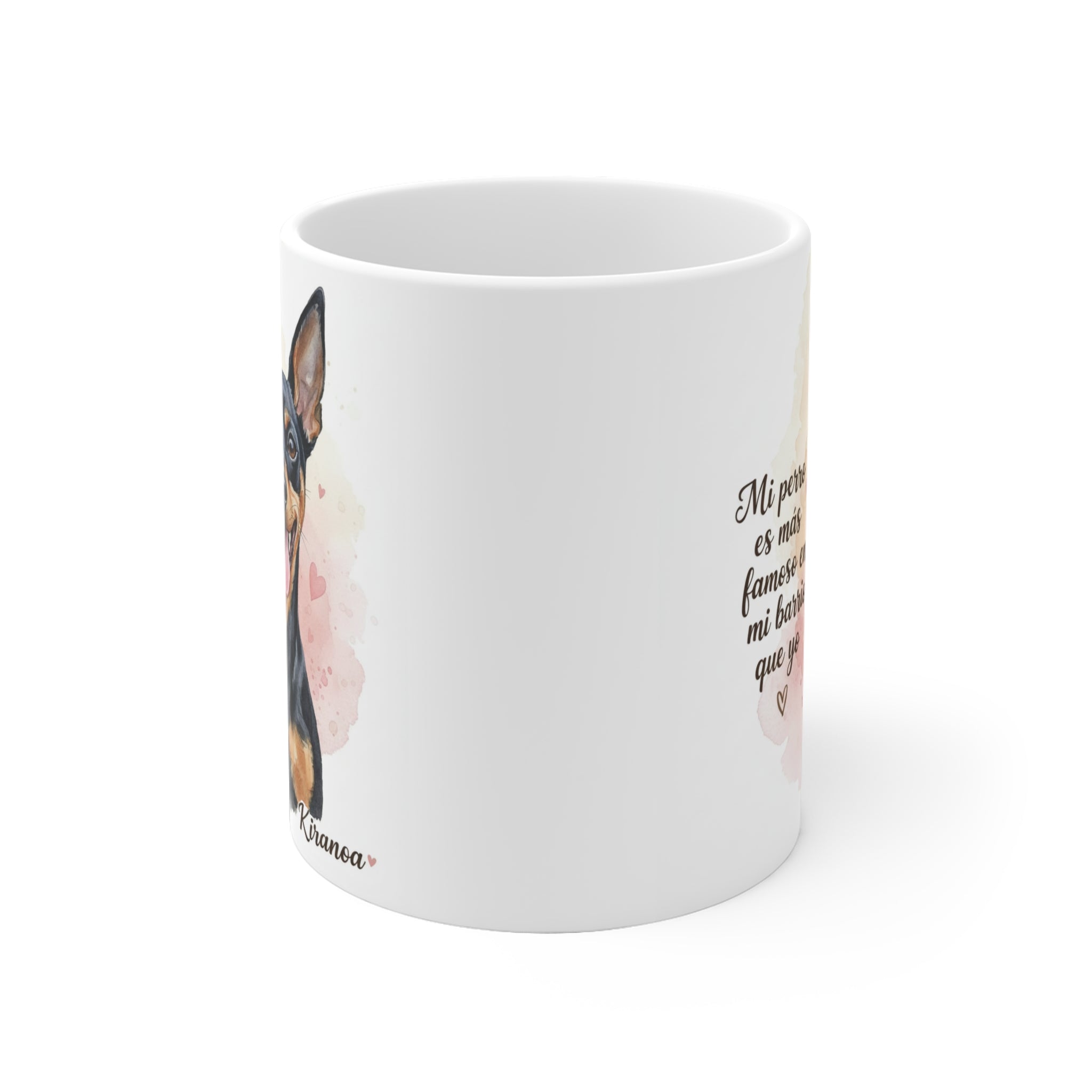 Taza cerámica Pinscher Miniatura 325 ml – vista lateral