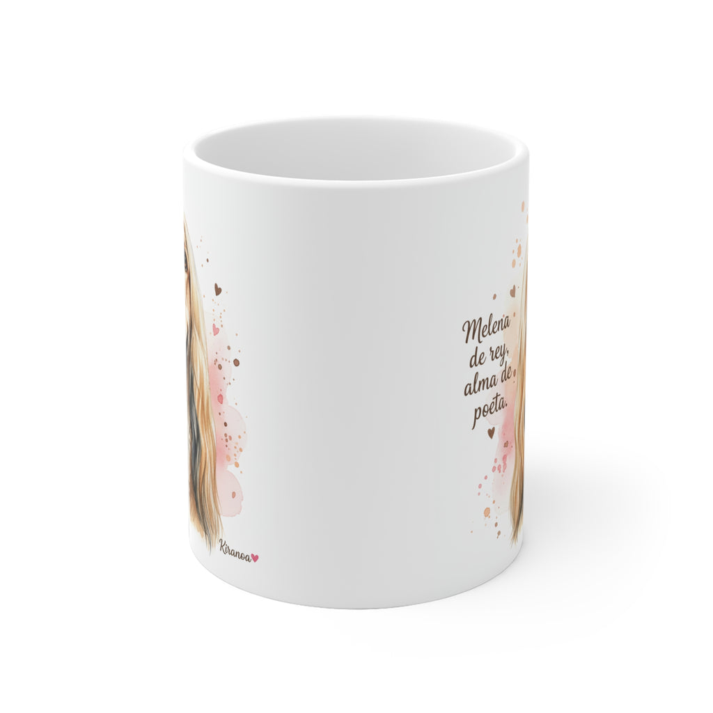 Taza cerámica Lebrel Afgano 325 ml – vista lateral