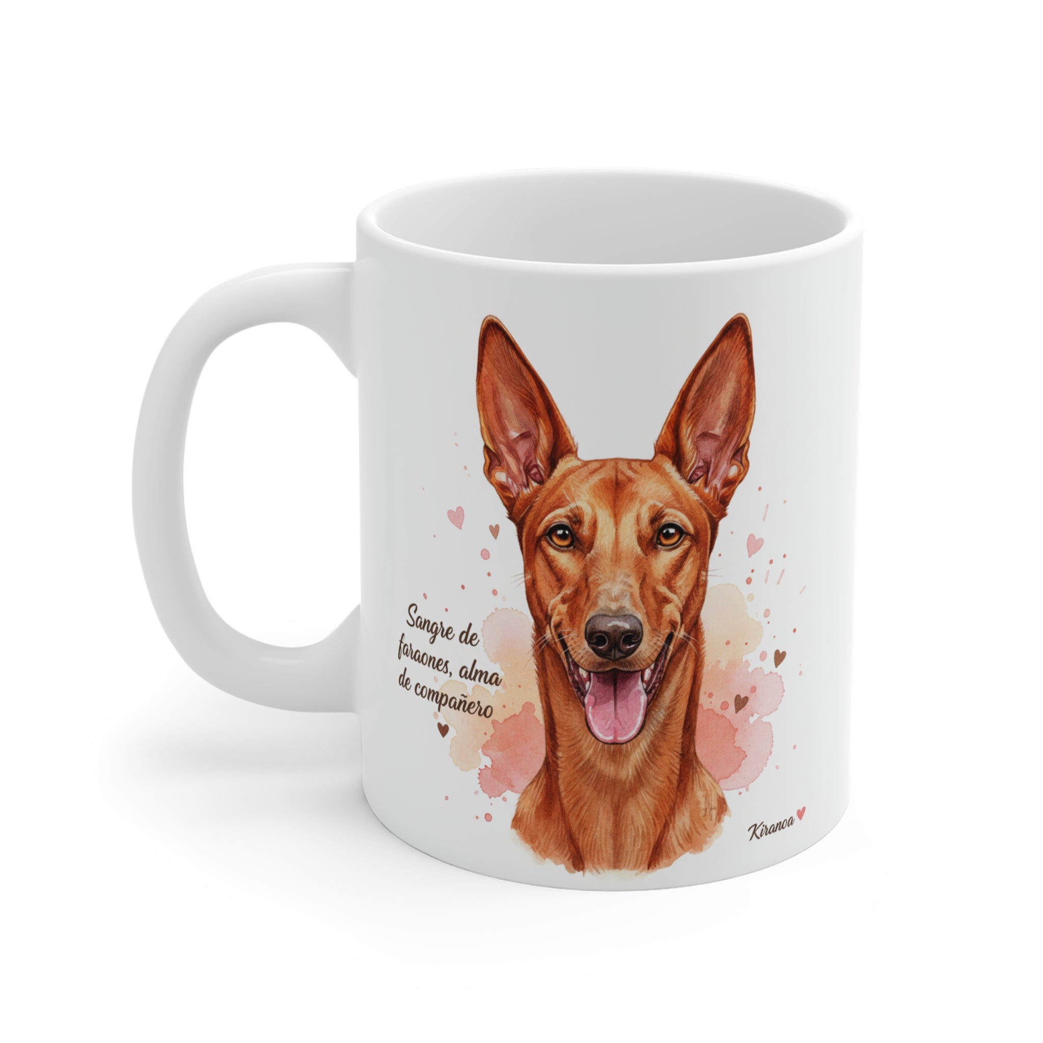 Taza cerámica Pharaoh Hound con diseño impreso en ambas caras – vista trasera