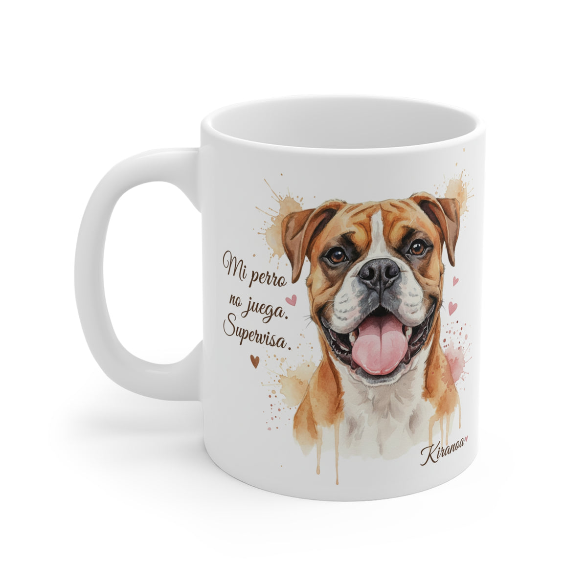 Taza cerámica Boxer con diseño impreso en ambas caras – vista trasera