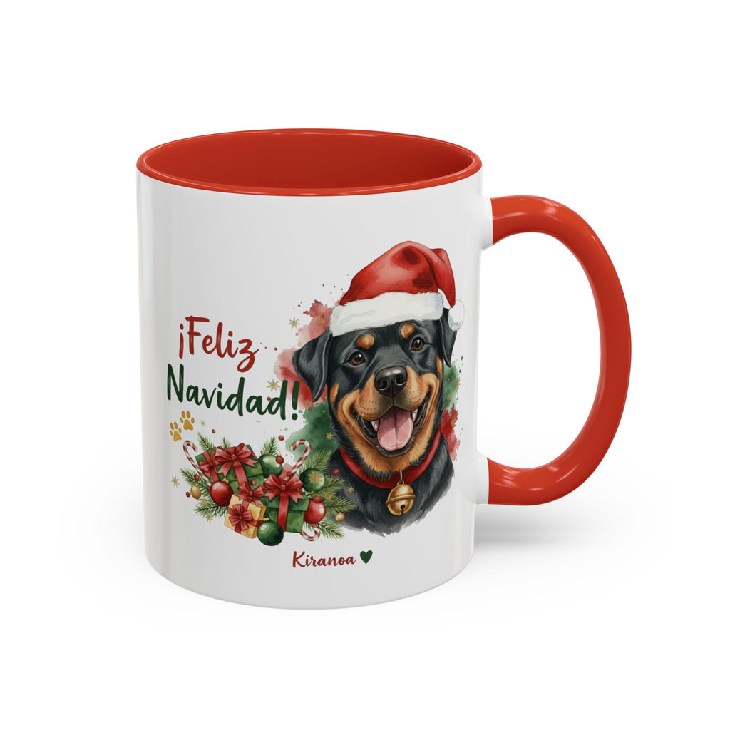 Taza Navideña Rottweiler | ¡Feliz Navidad!