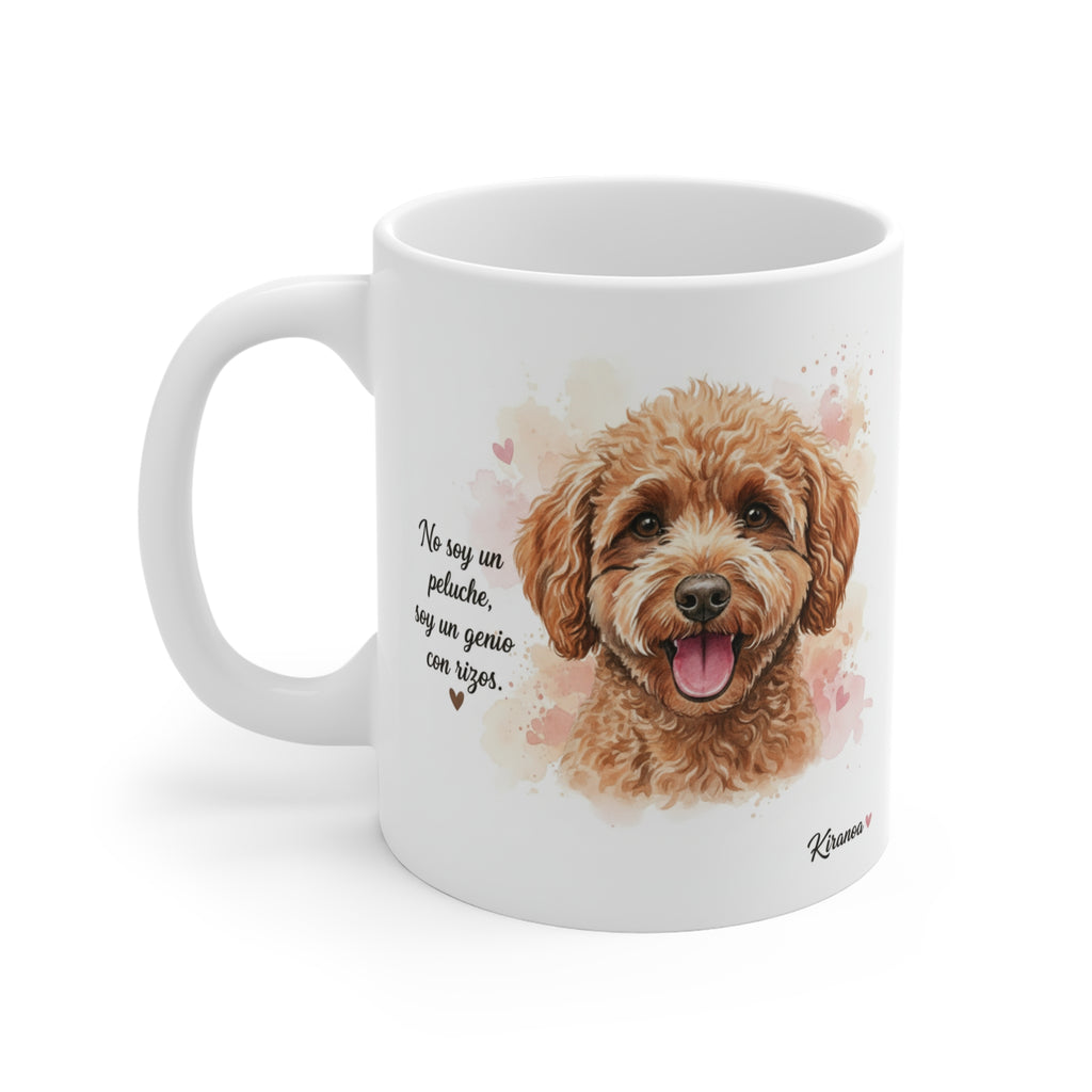 Taza cerámica Caniche Albaricoque con diseño impreso en ambas caras – vista trasera