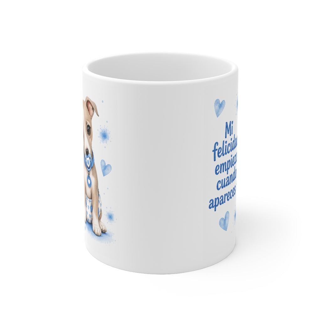 Taza cerámica Galgo Blue 325 ml – vista lateral