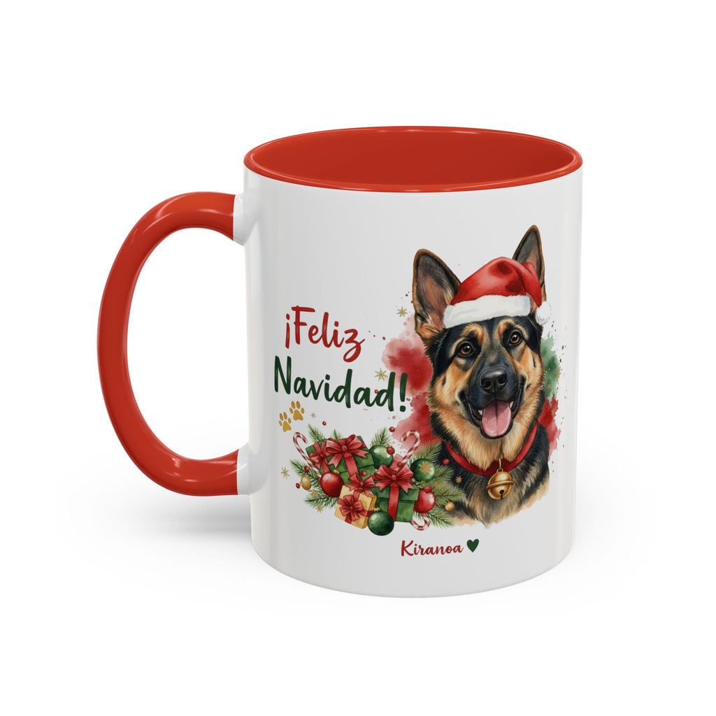 Taza Navideña Pastor Alemán | ¡Feliz Navidad!