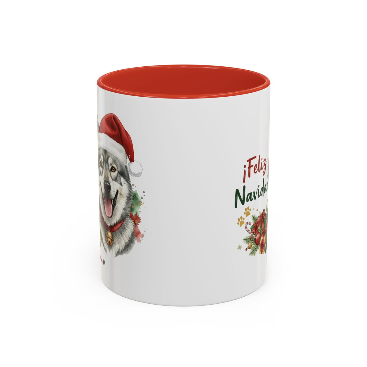 Taza Navideña Perro Lobo Checoslovaco | ¡Feliz Navidad!