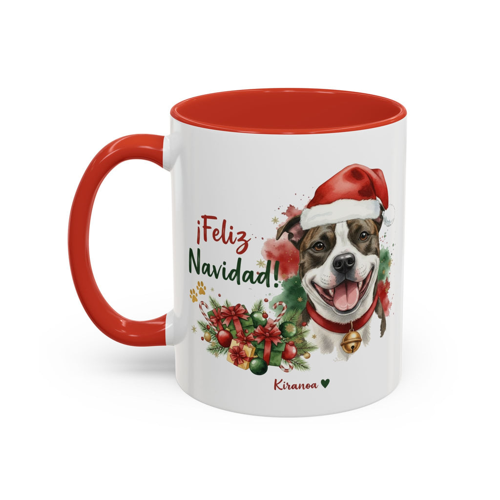 Taza Navideña Staffordshire Bull Terrier | ¡Feliz Navidad!