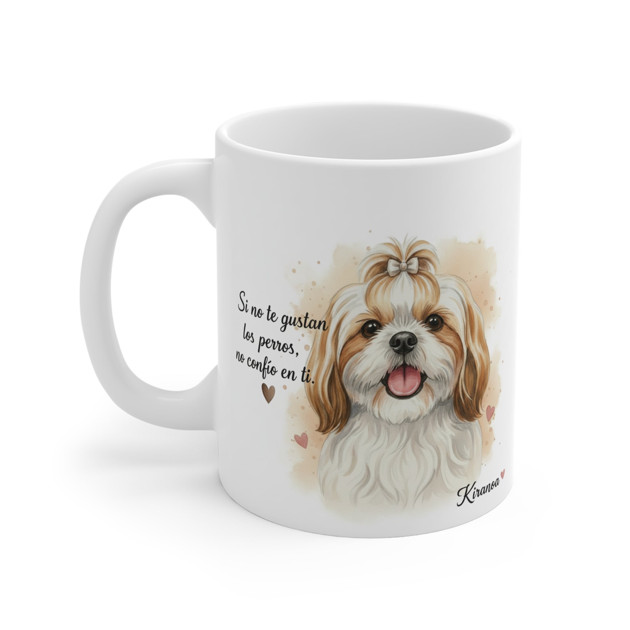 Taza cerámica Shih Tzu con diseño impreso en ambas caras – vista trasera