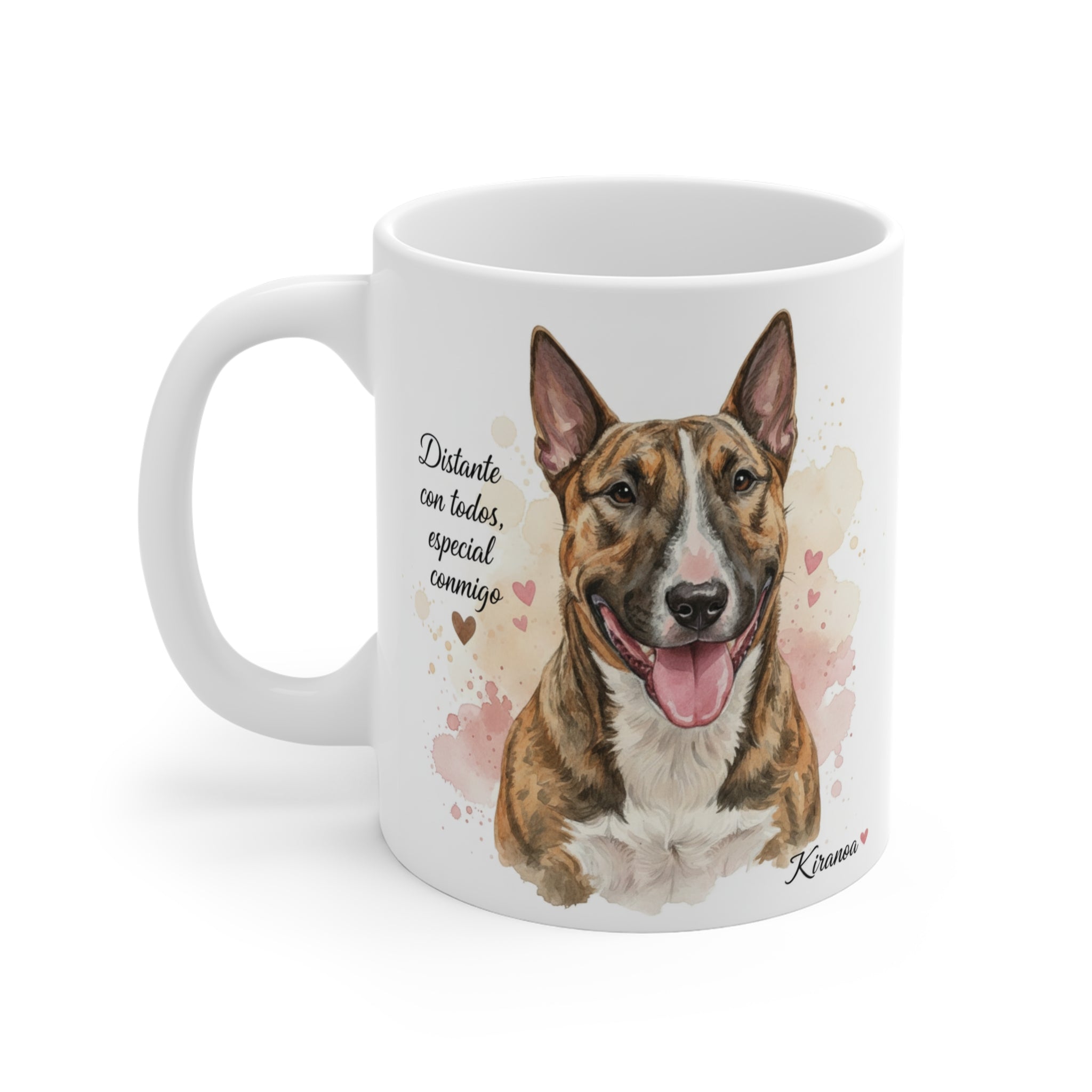 Taza Bull Terrier cara trasera — diseño impreso en ambas caras — Kiranoa