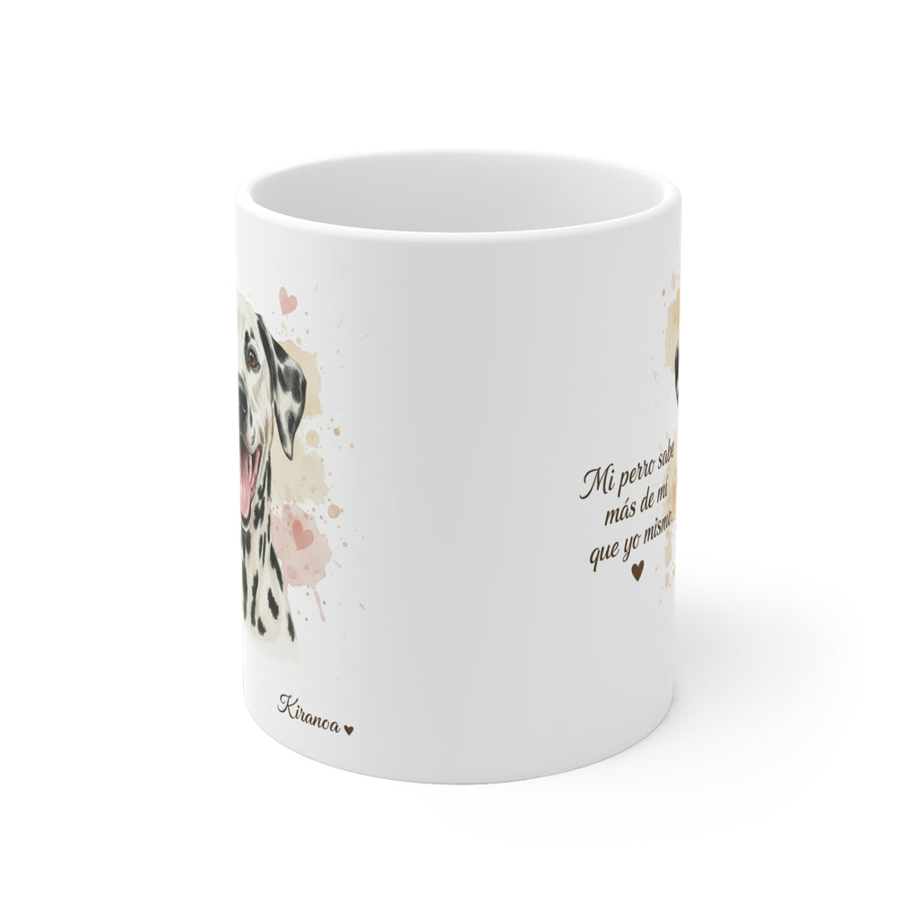 Taza Dálmata vista lateral — cerámica 325 ml — Kiranoa