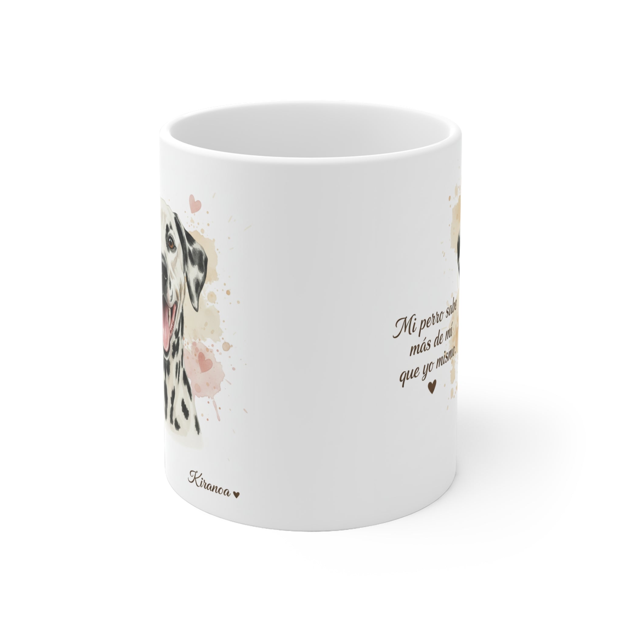 Taza Dálmata vista lateral — cerámica 325 ml — Kiranoa