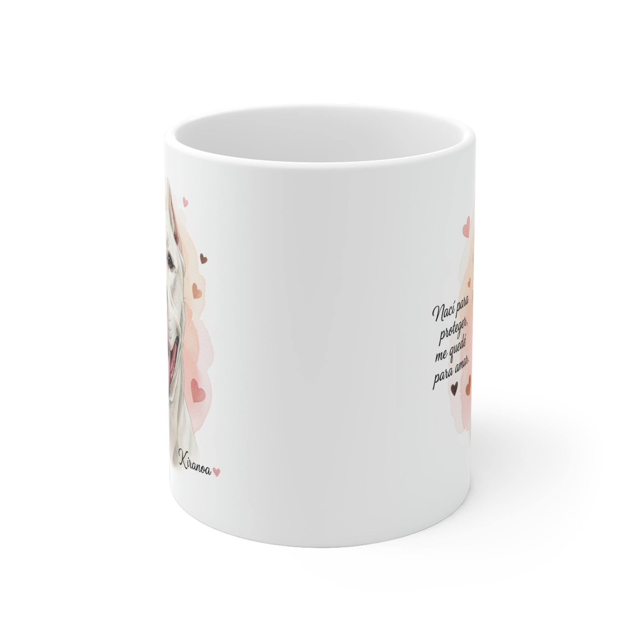 Taza Dogo Argentino vista lateral — cerámica 325 ml — Kiranoa