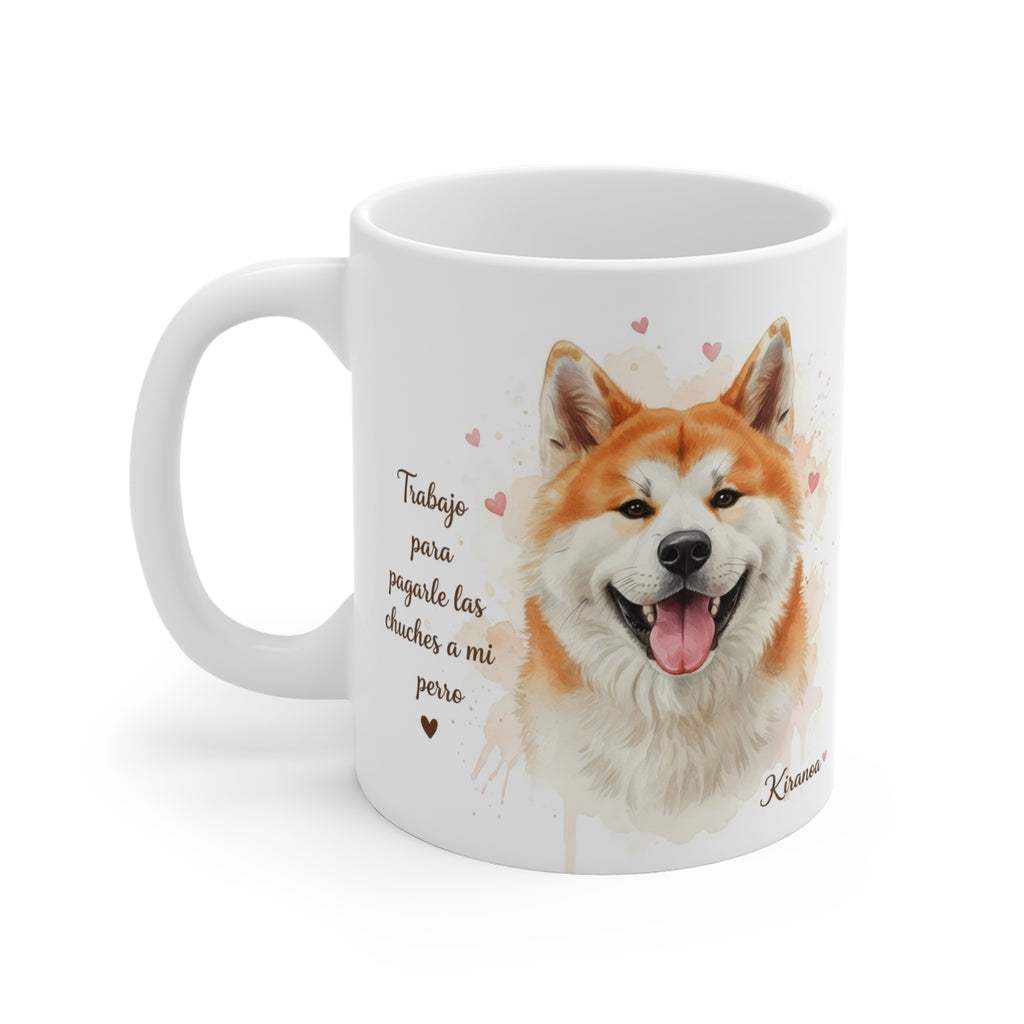 Taza cerámica Akita con diseño impreso en ambas caras – vista trasera
