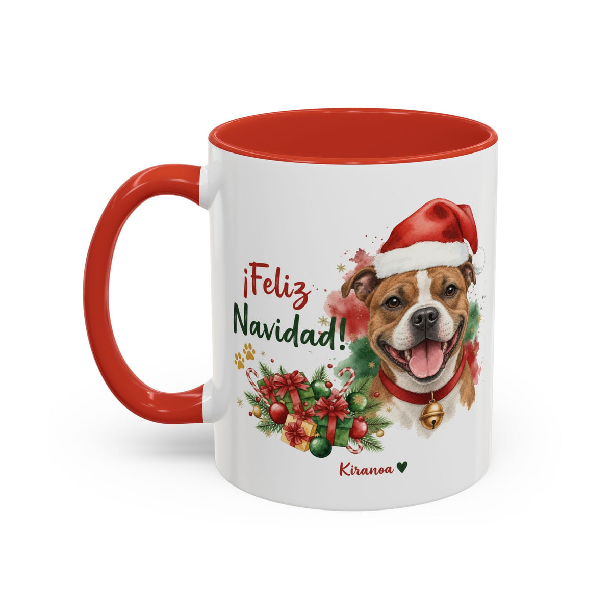 Taza Navideña Staffy Staffordshire Bull Terrier | ¡Feliz Navidad!