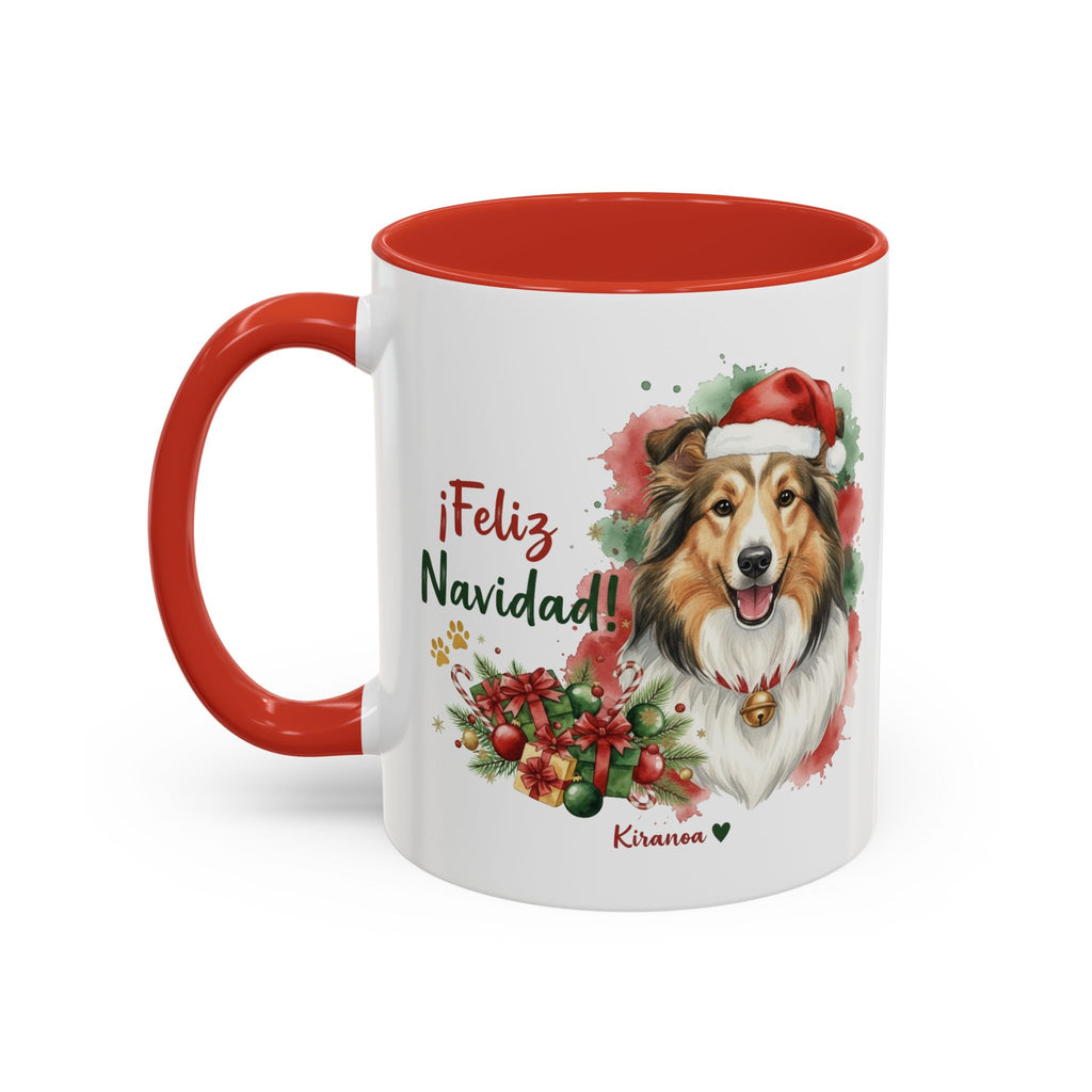 Taza Navideña Sheltie Pastor de las Islas Shetland | ¡Feliz Navidad!
