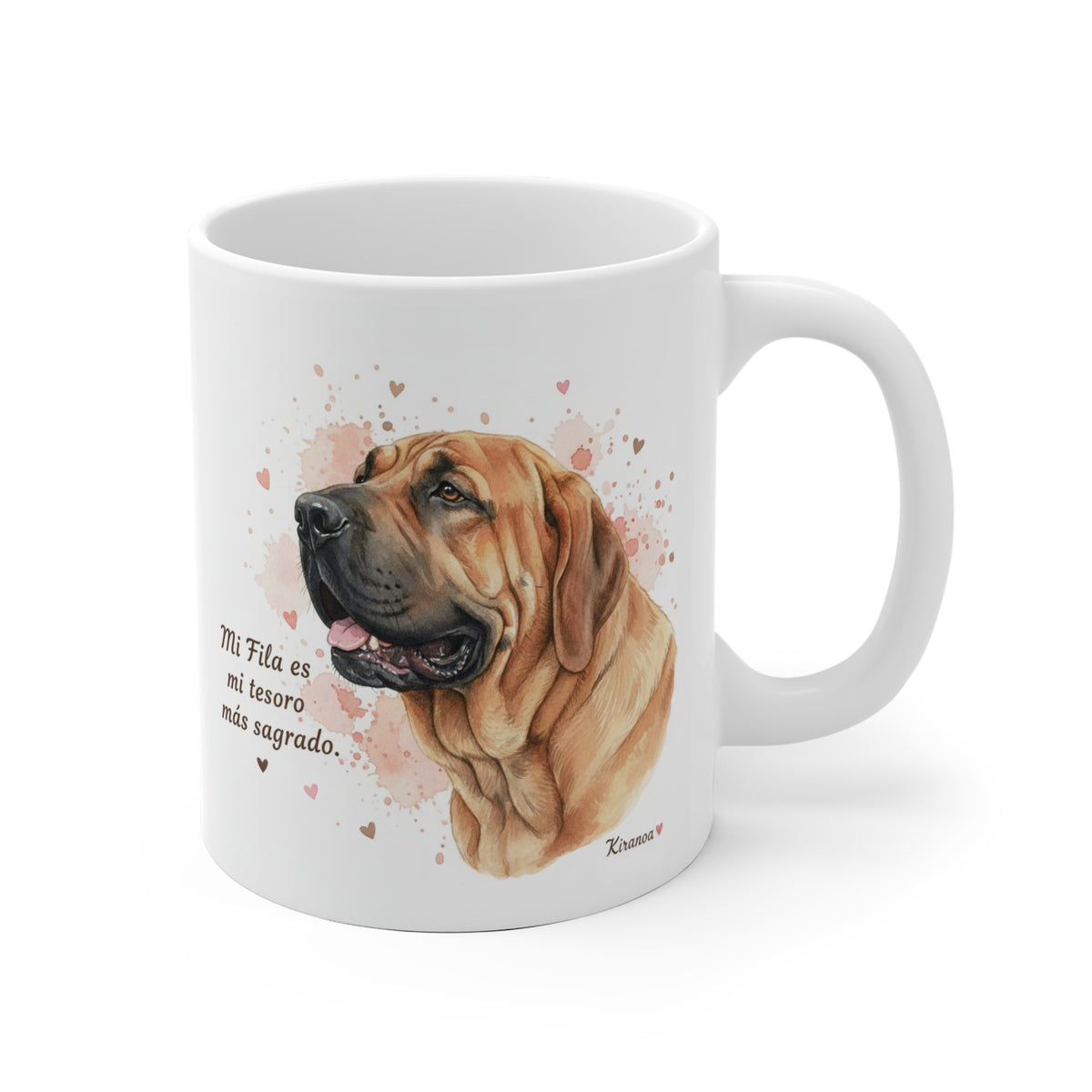 Taza cerámica Fila Brasileiro con frase Mi Fila es mi tesoro más sagrado – vista frontal