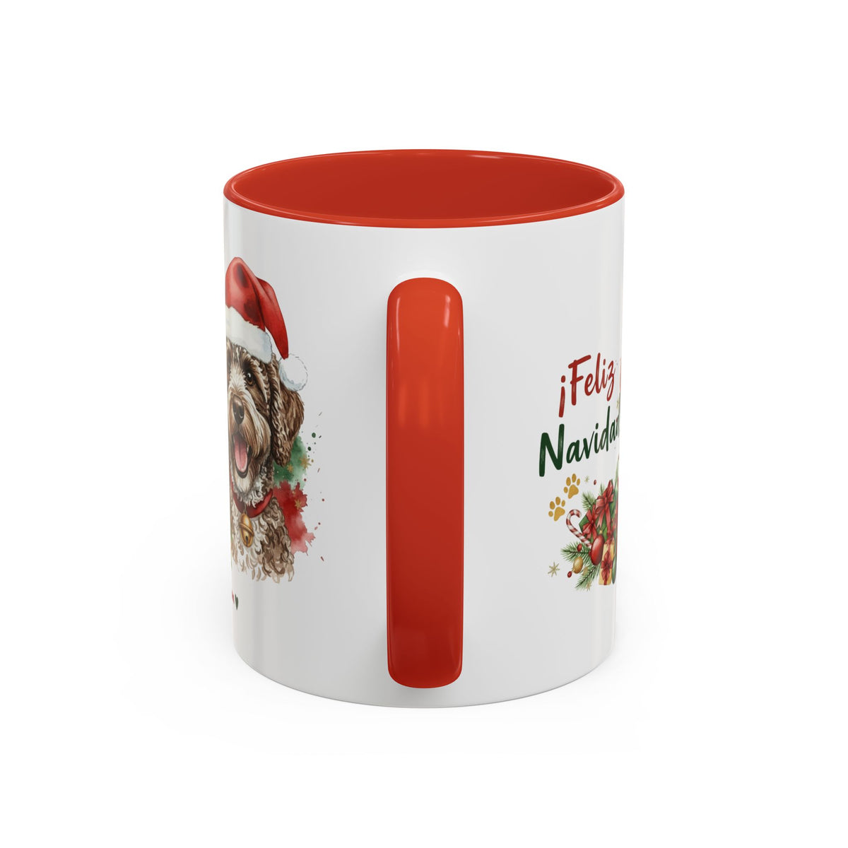 Taza Navideña Perro de Agua Español | ¡Feliz Navidad!