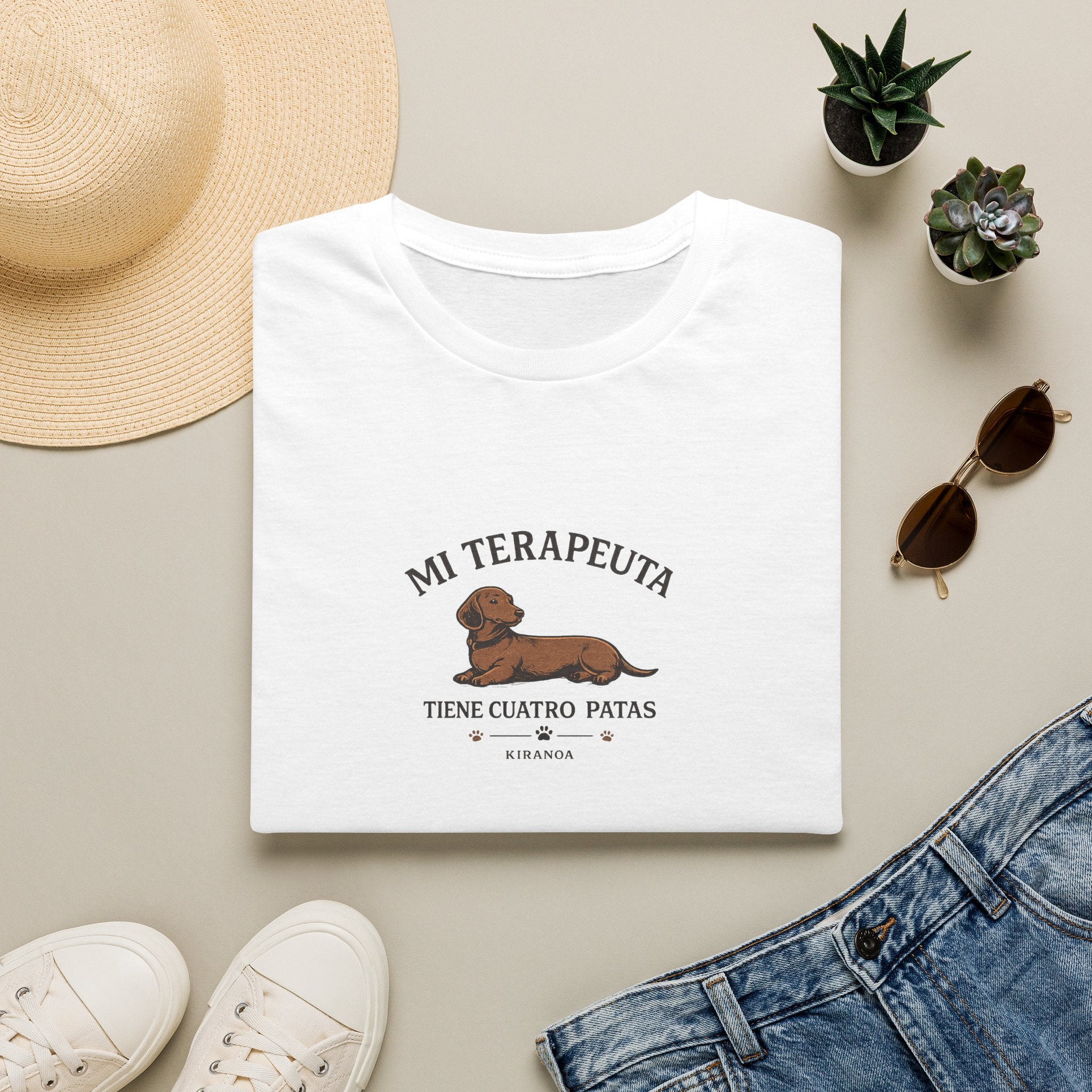 Camiseta perro salchicha - Mi terapeuta tiene cuatro patas