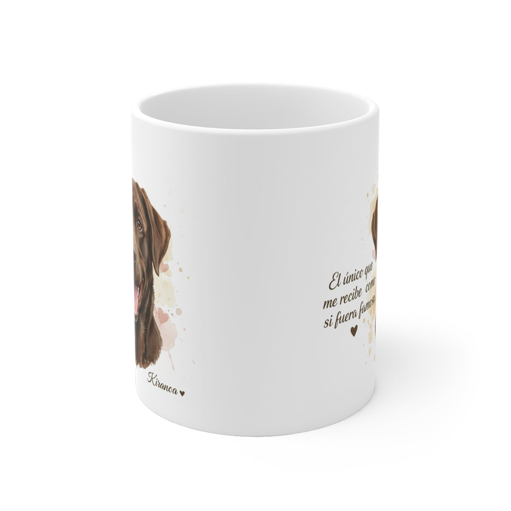 Taza cerámica Labrador Chocolate 325 ml – vista lateral