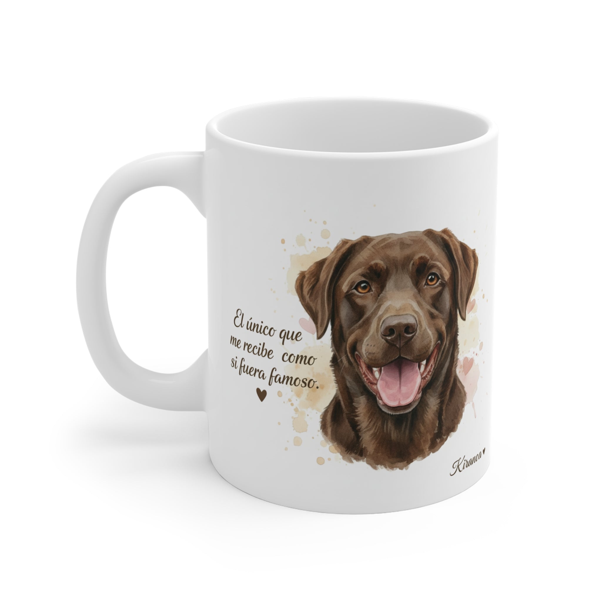 Taza Labrador Chocolate cara trasera — diseño impreso en ambas caras — Kiranoa