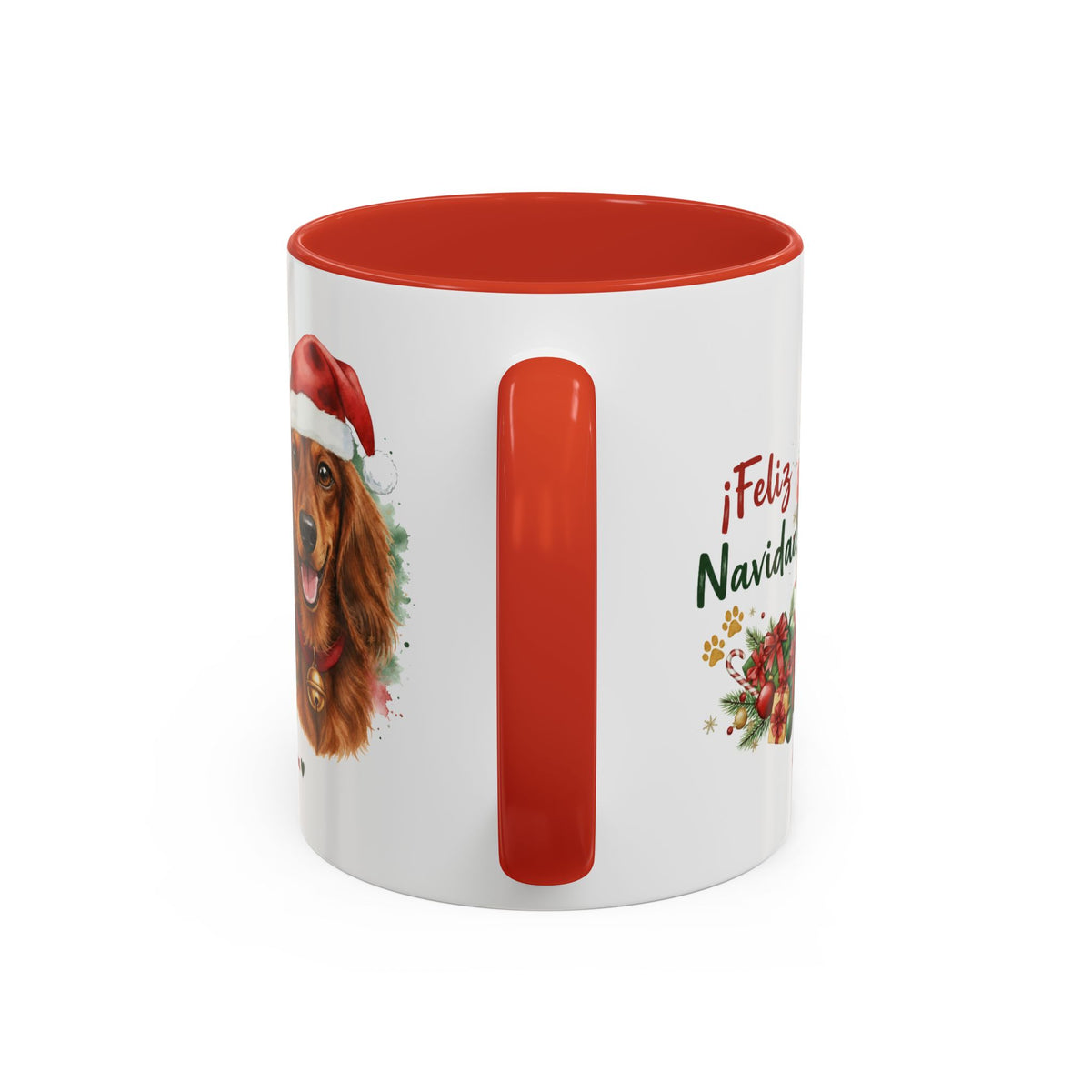 Taza Navideña Perro Salchicha Pelo Largo | ¡Feliz Navidad!