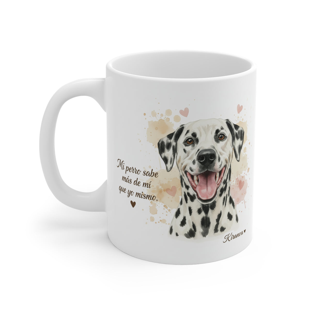Taza cerámica Dálmata con diseño impreso en ambas caras – vista trasera