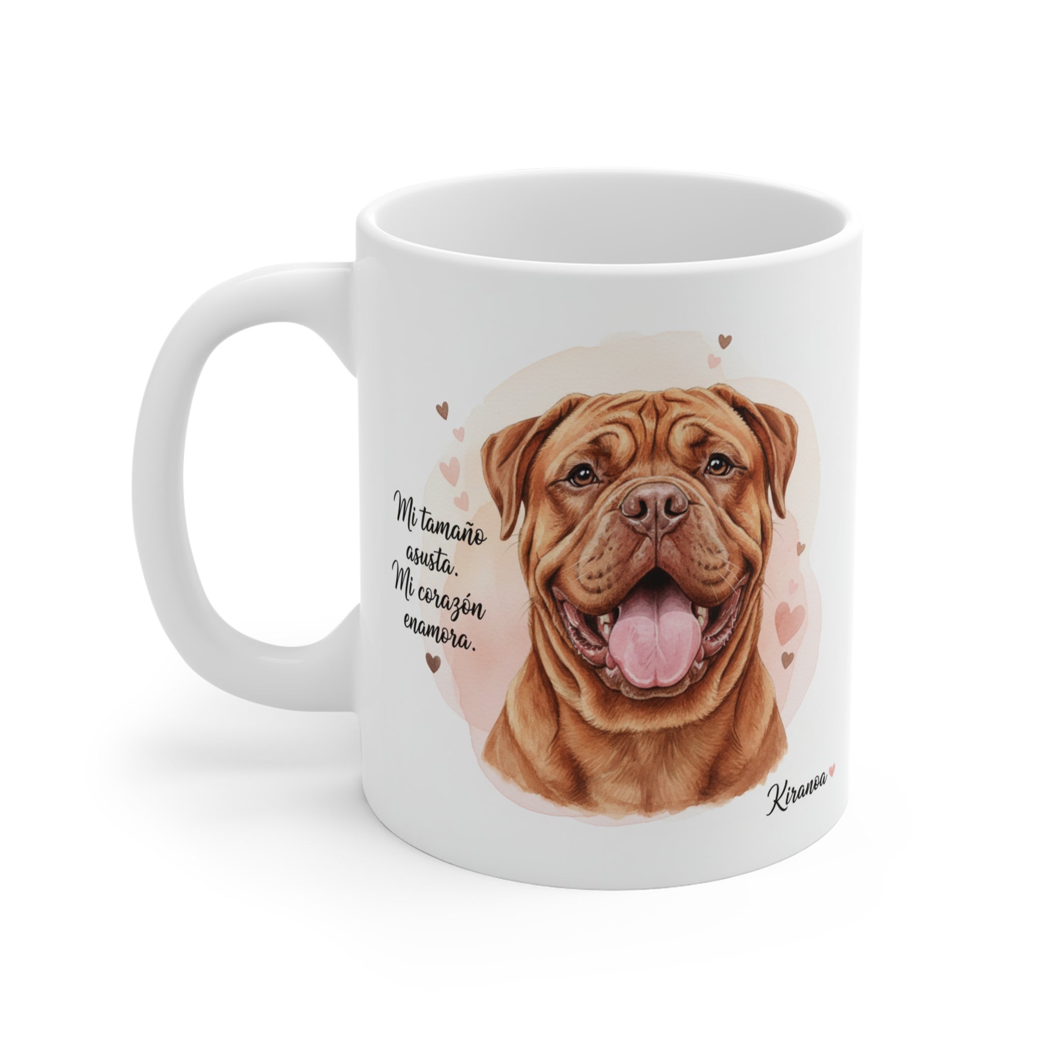 Taza Dogo de Burdeos cara trasera — diseño impreso en ambas caras — Kiranoa