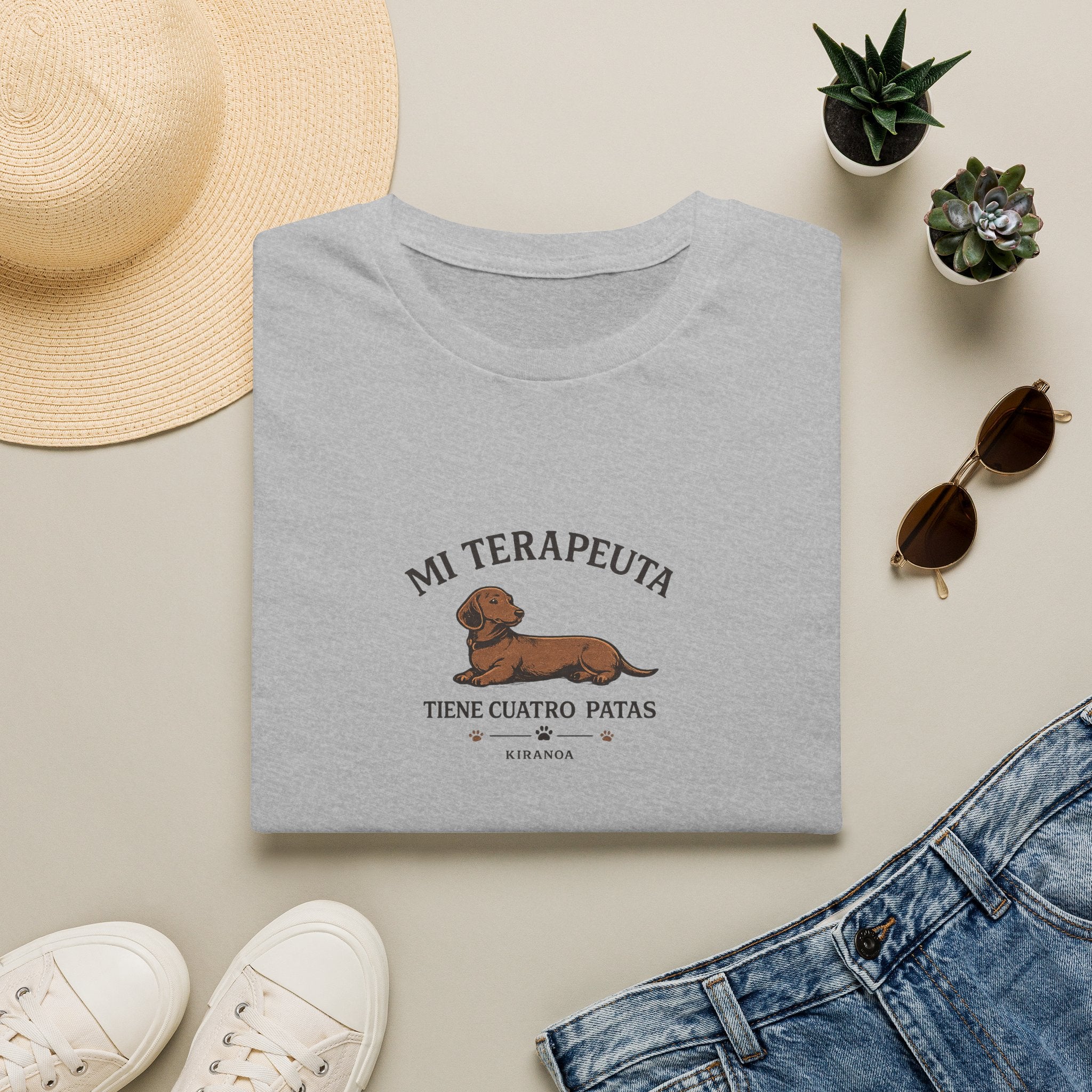 Camiseta perro salchicha - Mi terapeuta tiene cuatro patas