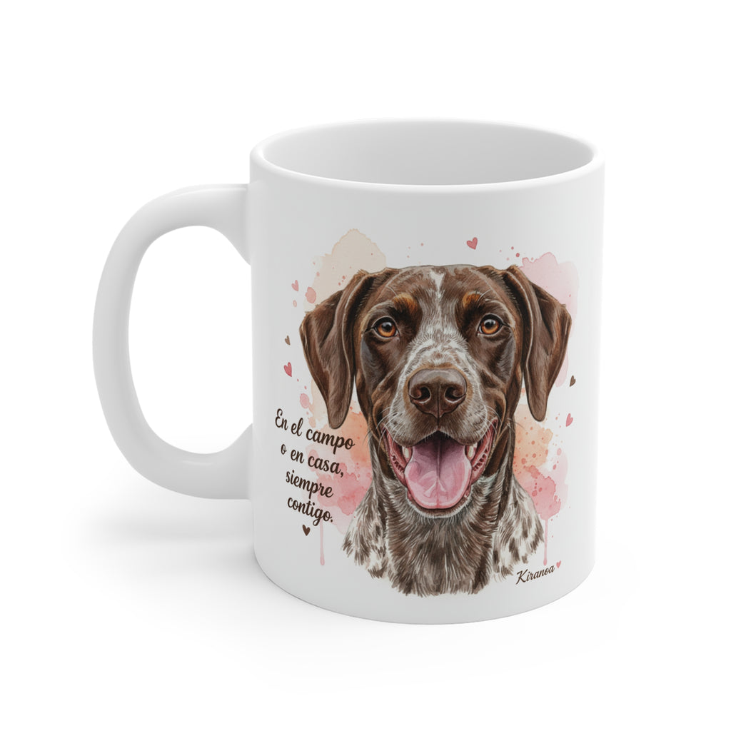 Taza cerámica Braco Alemán con diseño impreso en ambas caras vista trasera