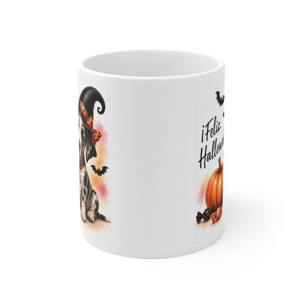 Taza cerámica Gran Danés 325 ml edición Halloween vista lateral Kiranoa