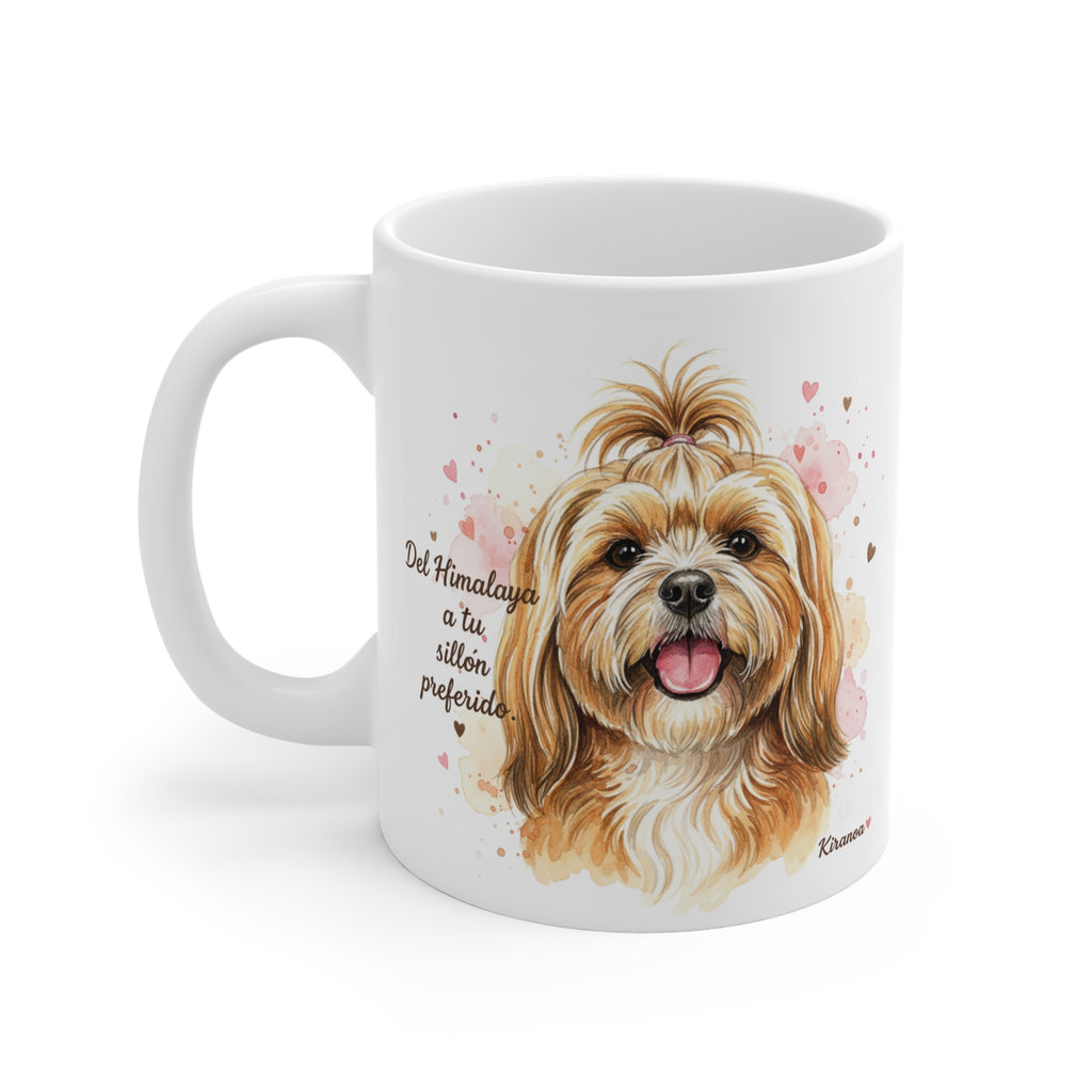 Taza cerámica Lhasa Apso con diseño impreso en ambas caras – vista trasera