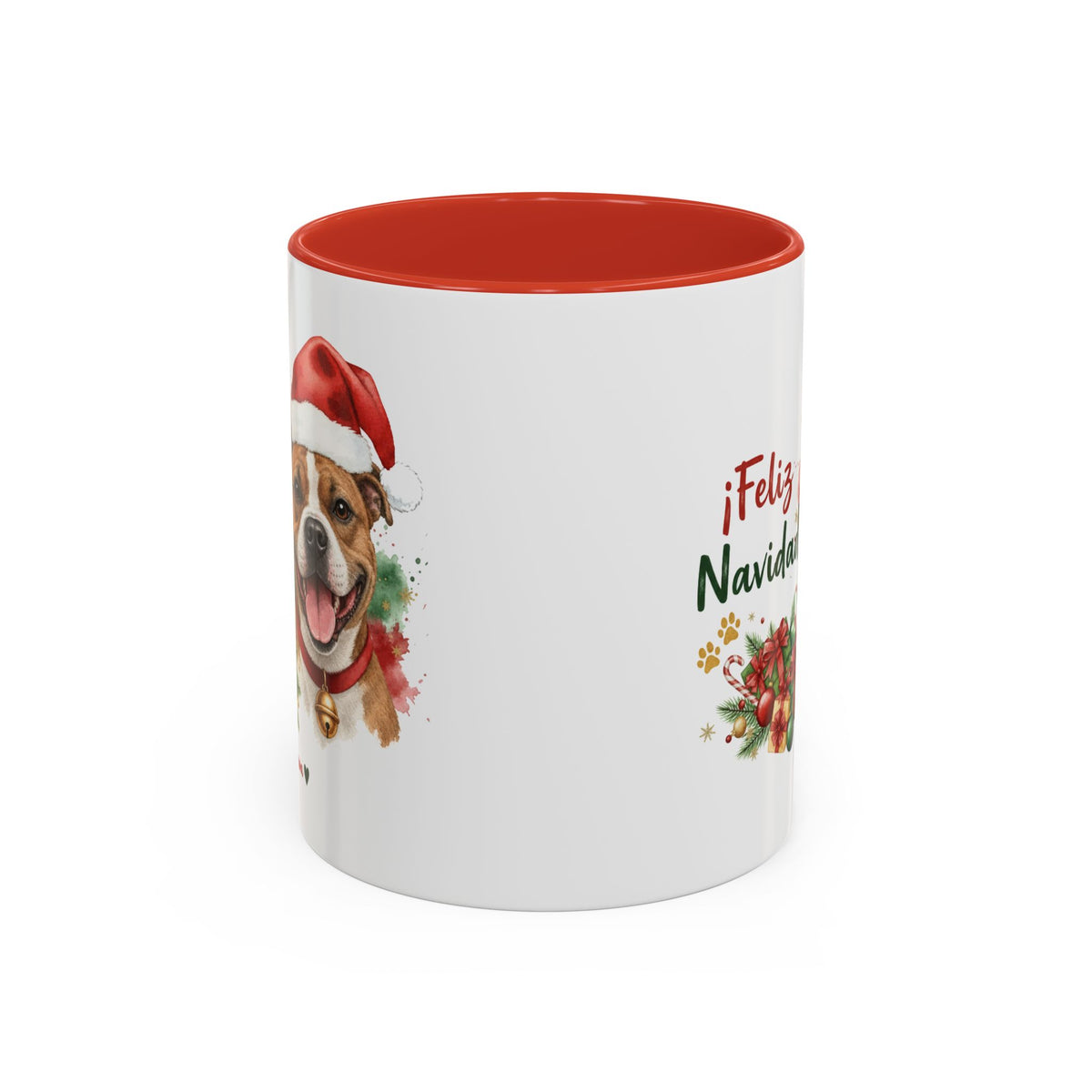 Taza Navideña Staffy Staffordshire Bull Terrier | ¡Feliz Navidad!