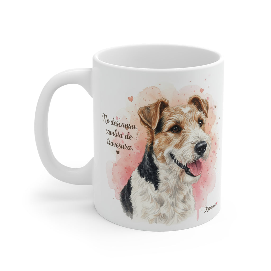 Taza Fox Terrier | No descansa cambia de travesura