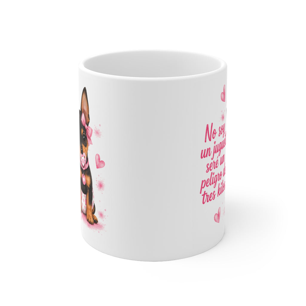 Taza cerámica Pinscher Pink 325 ml – vista lateral
