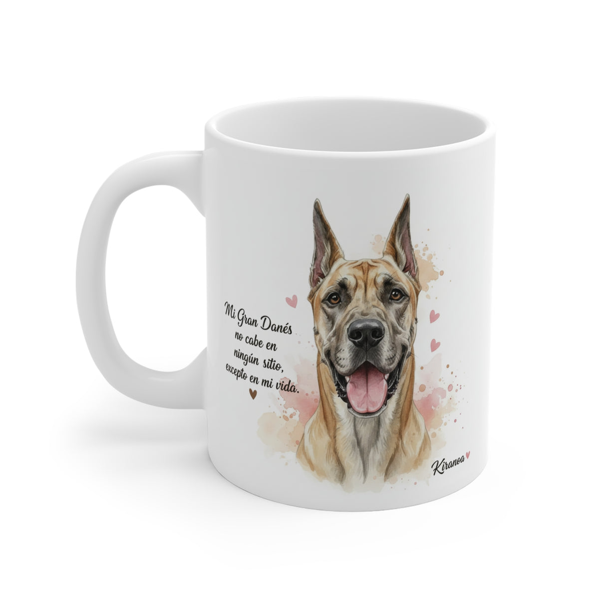 Taza cerámica Gran Danés con diseño impreso en ambas caras – vista trasera